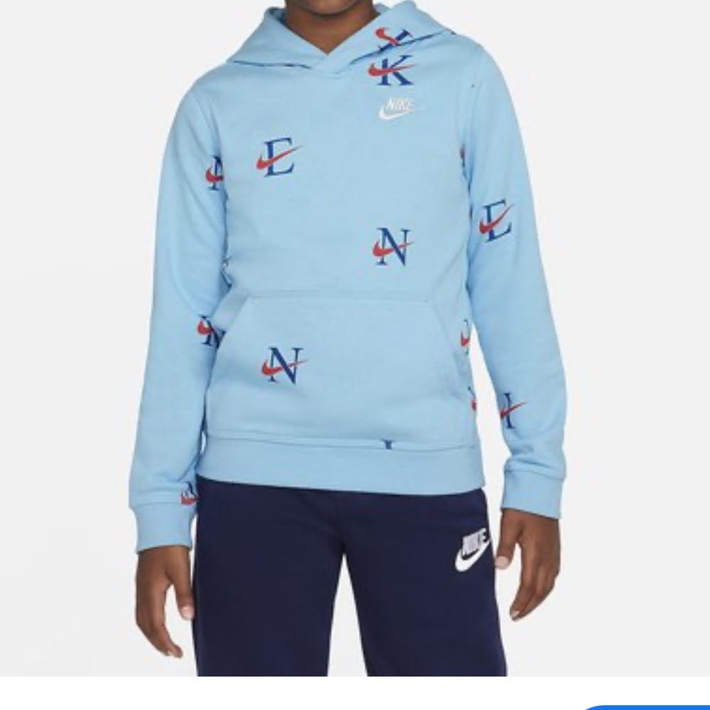 Nike Blue chill monogram Logo Hoodie